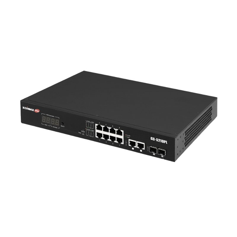 Edimax PRO GS 5210PL Switch 10xGb PoE 2xSFP Surve